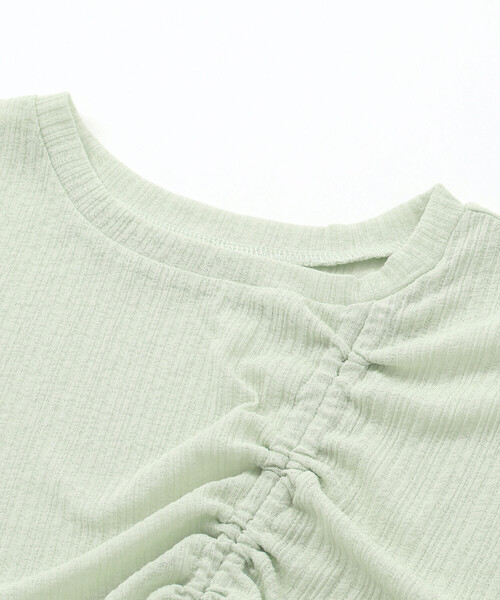 ZIDDY（ジディ）の「【 ニコ☆プチ 掲載 】肩あきTシャツ＆シャーリングトップセット(130~160cm)（セットアップ・キッズ・ホワイト/グリーン・FREE/130cm/140cm/150cm）」の12枚目の写真