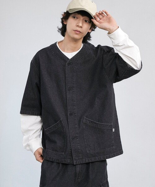 ブラウス シャツ regular collar denim shirt /レギュラーカラー デニム シャツ レディース ブラウス シャツ regular collar denim shirt /レギュラーカラー