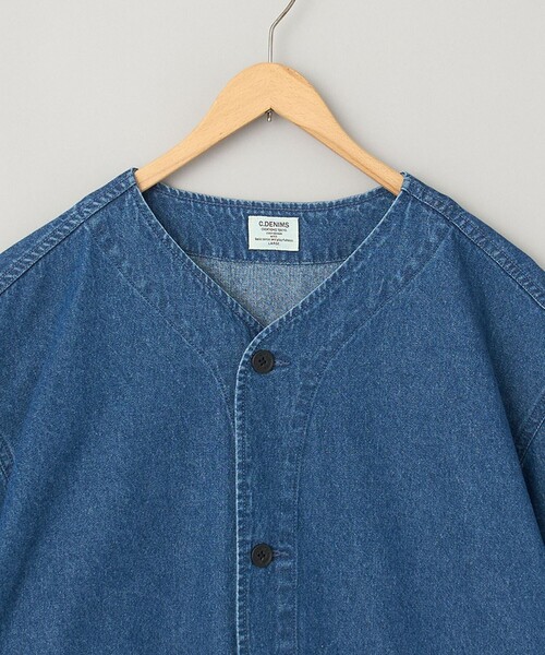 coen（コーエン）の「【C.DENIMS】デニムノーカラーシャツ（シャツ/ブラウス・メンズ・ダークグレー/コバルトブルー・L/M）」の21枚目の写真