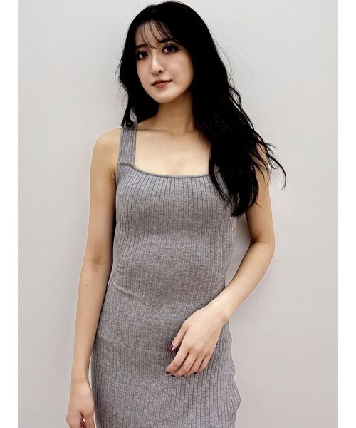 GYDA(ジェイダ)の「バックオープンジップスリットリブニットロングワンピース(ワンピース・レディース・グレー/ブラック・FREE)」の11枚目の写真