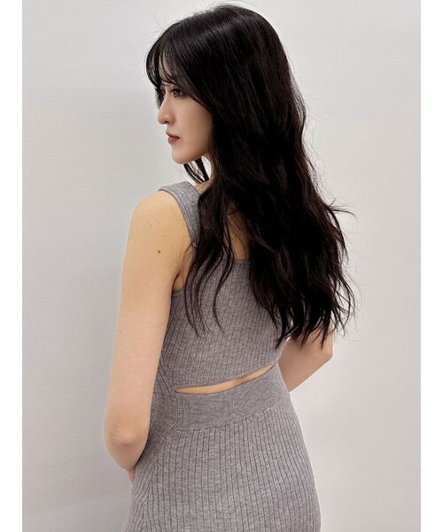 GYDA(ジェイダ)の「バックオープンジップスリットリブニットロングワンピース(ワンピース・レディース・グレー/ブラック・FREE)」の13枚目の写真