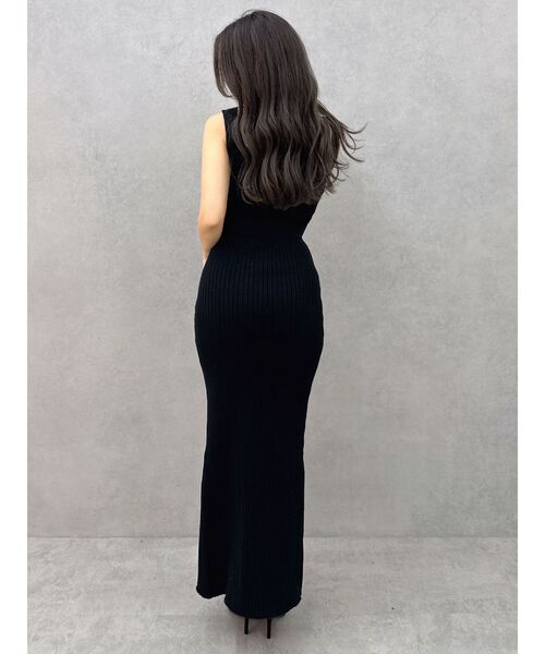 GYDA(ジェイダ)の「バックオープンジップスリットリブニットロングワンピース(ワンピース・レディース・グレー/ブラック・FREE)」の14枚目の写真