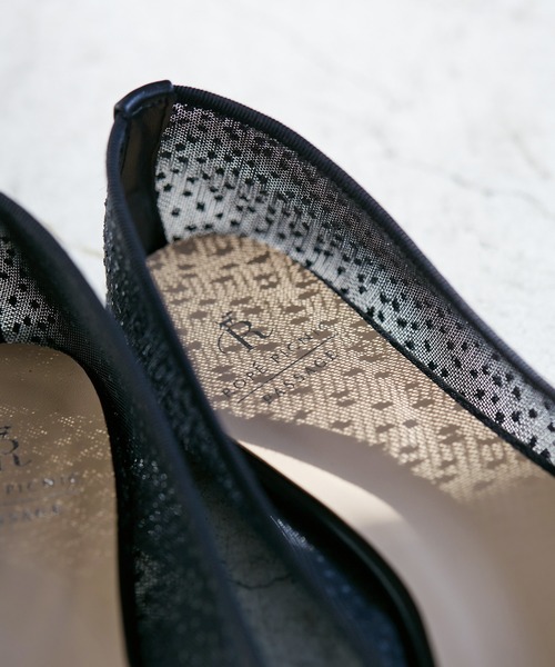 ROPE' PICNIC（ロペピクニック）の「【AIRina/エアリーナ】軽くてやわらかいシアーグリッターバレエシューズ（バレエシューズ・レディース・キナリ/ブラック・L/M/S）」の6枚目の写真