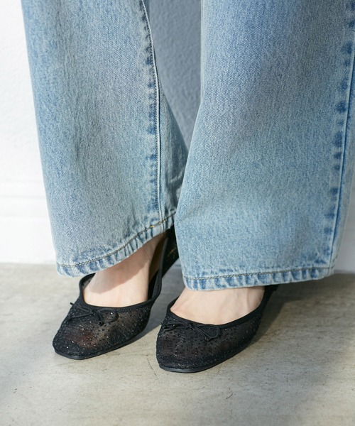 ROPE' PICNIC（ロペピクニック）の「【AIRina/エアリーナ】軽くてやわらかいシアーグリッターバレエシューズ（バレエシューズ・レディース・キナリ/ブラック・L/M/S）」の7枚目の写真