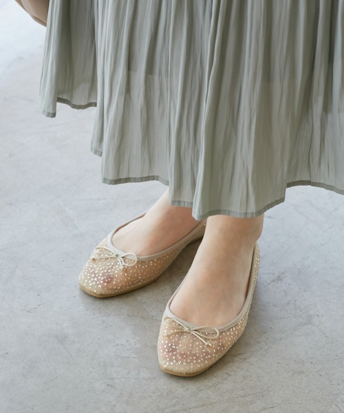 ROPE' PICNIC（ロペピクニック）の「【AIRina/エアリーナ】軽くてやわらかいシアーグリッターバレエシューズ（バレエシューズ・レディース・キナリ/ブラック・L/M/S）」の9枚目の写真