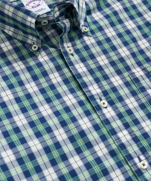 BROOKS BROTHERS(ブルックスブラザーズ)の「コットンポプリン チェック フライデーシャツ(シャツ/ブラウス・メンズ・ネイビー/グリーン/ピンク/アクア・LARGE/MEDIUM/X-LARGE/SMALL/X-SMALL)」の5枚目の写真