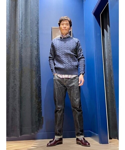 BROOKS BROTHERS(ブルックスブラザーズ)の「コットンポプリン チェック フライデーシャツ(シャツ/ブラウス・メンズ・ネイビー/グリーン/ピンク/アクア・LARGE/MEDIUM/X-LARGE/SMALL/X-SMALL)」の9枚目の写真