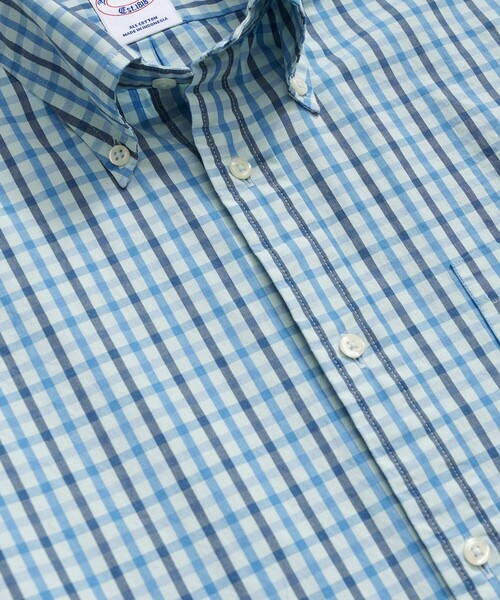 BROOKS BROTHERS(ブルックスブラザーズ)の「コットンポプリン チェック フライデーシャツ(シャツ/ブラウス・メンズ・ネイビー/グリーン/ピンク/アクア・LARGE/MEDIUM/X-LARGE/SMALL/X-SMALL)」の11枚目の写真