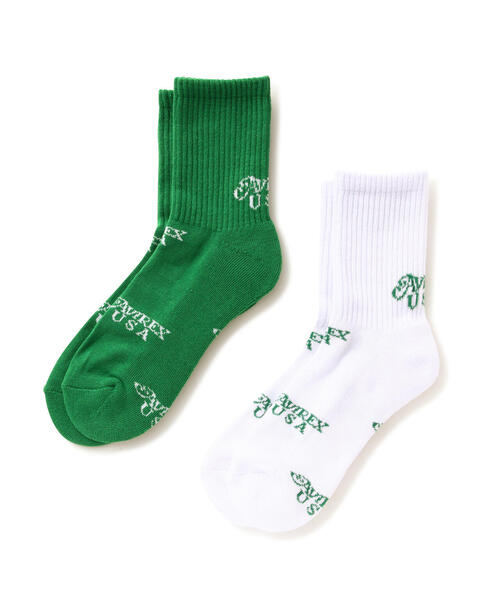 AVIREX（アヴィレックス）の「PATTERN AVIREX USA SOCKS/パターンアヴィレックスUSAソックス（ソックス/靴下・レディース・ブラック/ホワイト・F）」の2枚目の写真