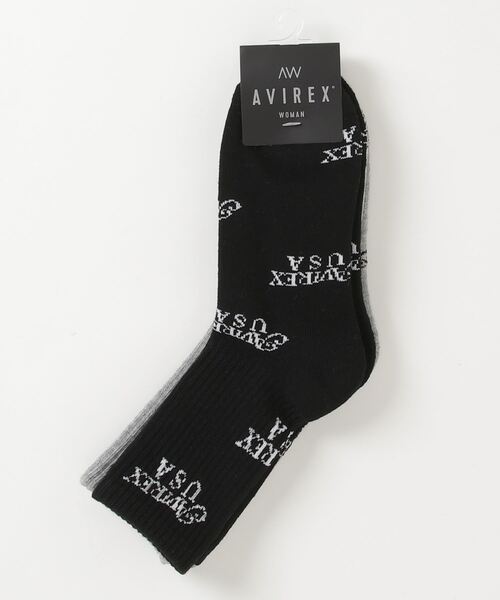 AVIREX（アヴィレックス）の「PATTERN AVIREX USA SOCKS/パターンアヴィレックスUSAソックス（ソックス/靴下・レディース・ブラック/ホワイト・F）」の4枚目の写真