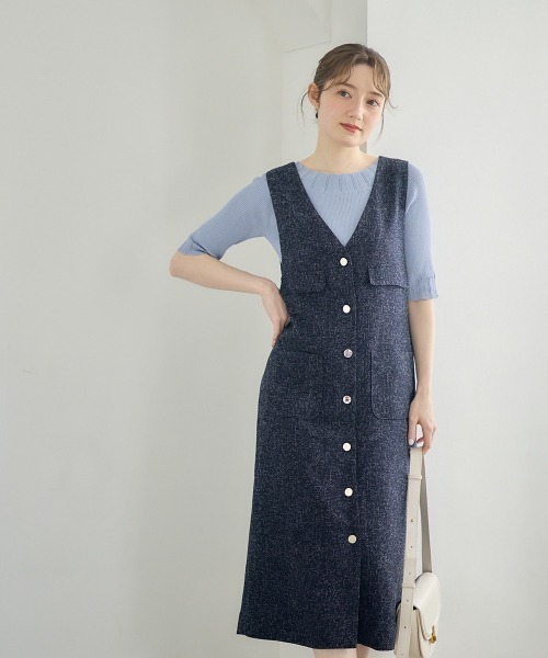 12Twelve Agenda(トゥエルブ アジェンダ)の「前後2wayスカラネック5分袖リブニットプルオーバー(ニット/セーター・レディース・ブラック/サックスブルー/オフホワイト/グリーン/ピンク/ブラウン/ブルーグリーン・M)」の18枚目の写真
