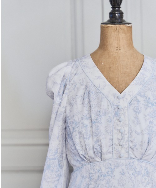 セール】Elegance Toile Printed Dress エレガンストワル