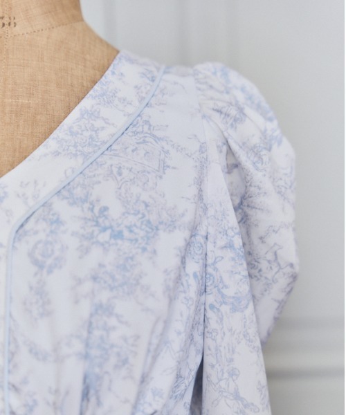 セール】Elegance Toile Printed Dress エレガンストワル