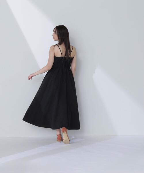 NATURAL BEAUTY BASIC(ナチュラルビューティーベーシック)の「◇【THINK NATURAL】ギャザーデザインキャミワンピース(ワンピース・レディース・ライトグリーン/ブラック/オフホワイト・MEDIUM/P/S)」の7枚目の写真