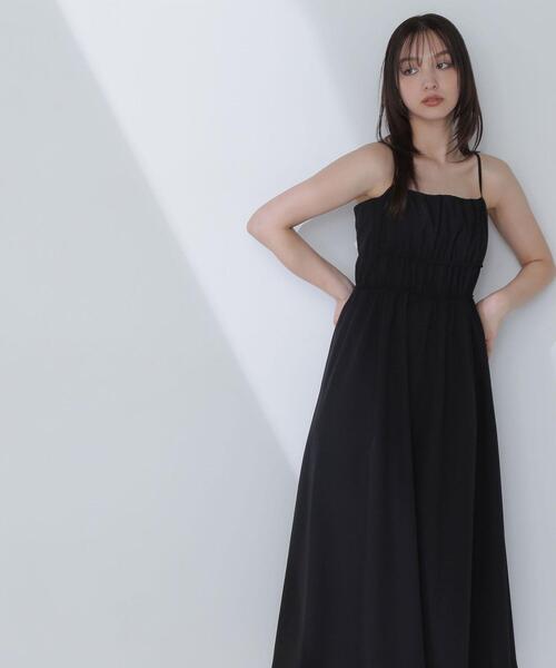 NATURAL BEAUTY BASIC(ナチュラルビューティーベーシック)の「◇【THINK NATURAL】ギャザーデザインキャミワンピース(ワンピース・レディース・ライトグリーン/ブラック/オフホワイト・MEDIUM/P/S)」の8枚目の写真