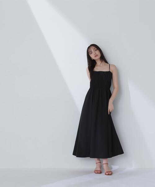 NATURAL BEAUTY BASIC(ナチュラルビューティーベーシック)の「◇【THINK NATURAL】ギャザーデザインキャミワンピース(ワンピース・レディース・ライトグリーン/ブラック/オフホワイト・MEDIUM/P/S)」の9枚目の写真