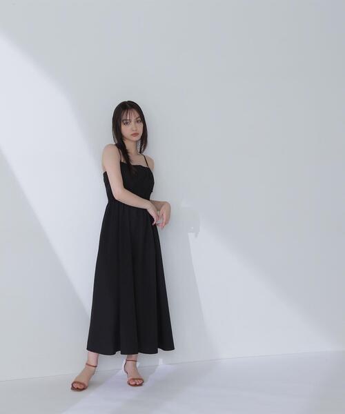 NATURAL BEAUTY BASIC(ナチュラルビューティーベーシック)の「◇【THINK NATURAL】ギャザーデザインキャミワンピース(ワンピース・レディース・ライトグリーン/ブラック/オフホワイト・MEDIUM/P/S)」の11枚目の写真