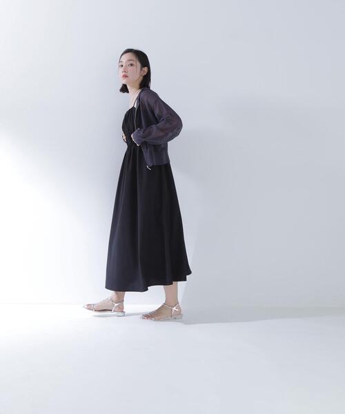 NATURAL BEAUTY BASIC(ナチュラルビューティーベーシック)の「◇【THINK NATURAL】ギャザーデザインキャミワンピース(ワンピース・レディース・ライトグリーン/ブラック/オフホワイト・MEDIUM/P/S)」の13枚目の写真