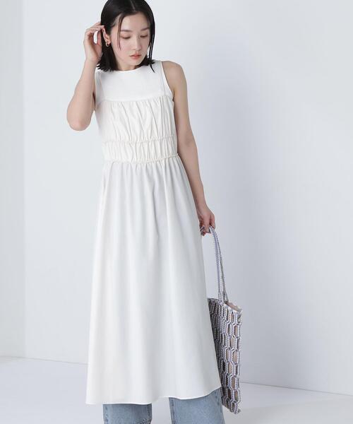 NATURAL BEAUTY BASIC(ナチュラルビューティーベーシック)の「◇【THINK NATURAL】ギャザーデザインキャミワンピース(ワンピース・レディース・ライトグリーン/ブラック/オフホワイト・MEDIUM/P/S)」の19枚目の写真