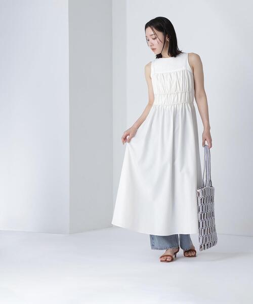 NATURAL BEAUTY BASIC(ナチュラルビューティーベーシック)の「◇【THINK NATURAL】ギャザーデザインキャミワンピース(ワンピース・レディース・ライトグリーン/ブラック/オフホワイト・MEDIUM/P/S)」の21枚目の写真