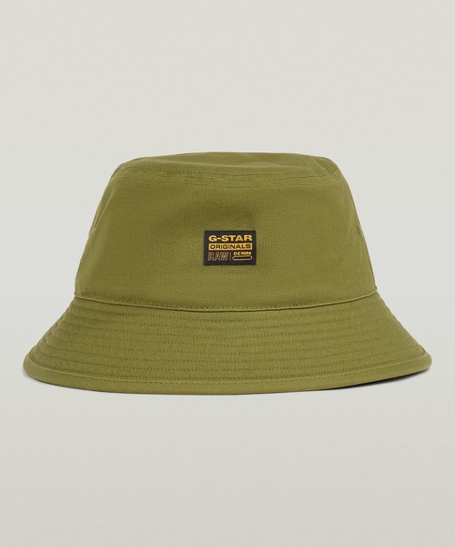 G-STAR(ジースター)の「【UNISEX】ORIGINALS BUCKET HAT/ブランドロゴバケットハット(ハット・メンズ・グリーン系その他/ベージュ系その他・MEDIUM/LARGE)」の1枚目の写真