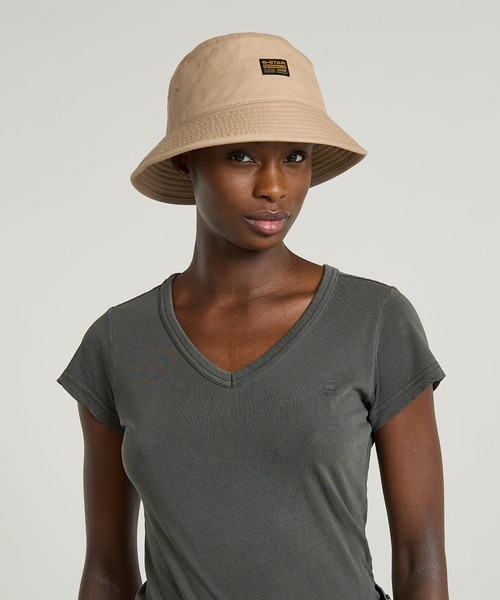 G-STAR(ジースター)の「【UNISEX】ORIGINALS BUCKET HAT/ブランドロゴバケットハット(ハット・メンズ・グリーン系その他/ベージュ系その他・MEDIUM/LARGE)」の4枚目の写真