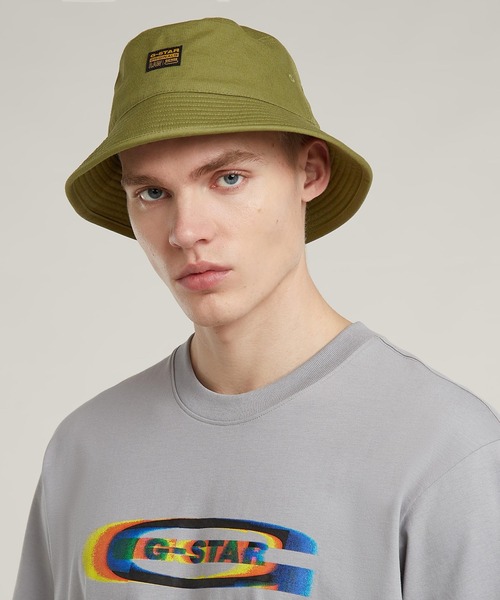 G-STAR(ジースター)の「【UNISEX】ORIGINALS BUCKET HAT/ブランドロゴバケットハット(ハット・メンズ・グリーン系その他/ベージュ系その他・MEDIUM/LARGE)」の6枚目の写真