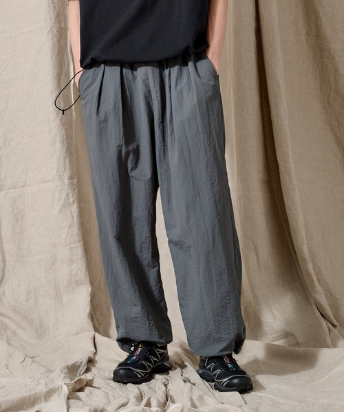 NUMQUAM テック系　ナイロンパンツ 新品タグ付き STYLEMIXER | サイドギャザーナイロンパンツ (パンツ ) |SHEL
