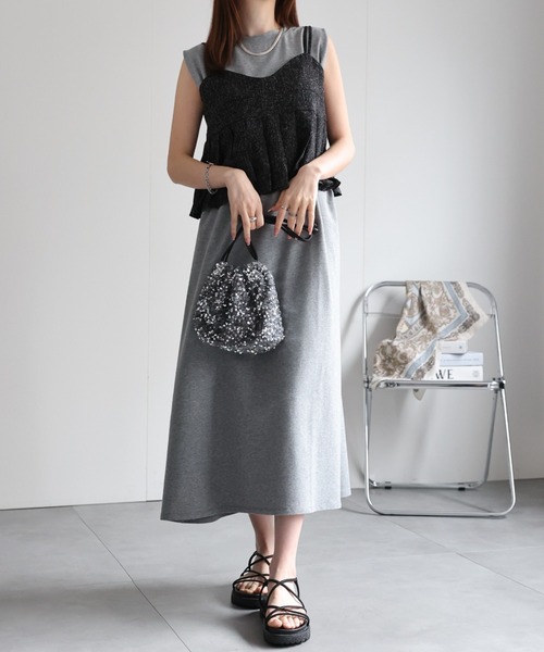 セール】【セットアップ対応】サマーツイードプリーツキャミ