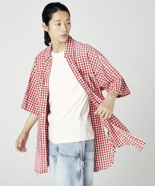 NAUTICA（ノーティカ）の「NAUTICA/ノーティカ Faded Crushed S/S Shirt/フェイデッド クラッシュド ショートスリーブシャツ（シャツ/ブラウス・メンズ・ネイビー/ブラック/レッド・MEDIUM/X-LARGE/LARGE）」の3枚目の写真