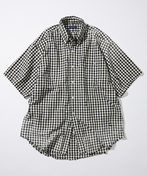 NAUTICA（ノーティカ）の「NAUTICA/ノーティカ Faded Crushed S/S Shirt/フェイデッド クラッシュド ショートスリーブシャツ（シャツ/ブラウス・メンズ・ネイビー/ブラック/レッド・MEDIUM/X-LARGE/LARGE）」の2枚目の写真