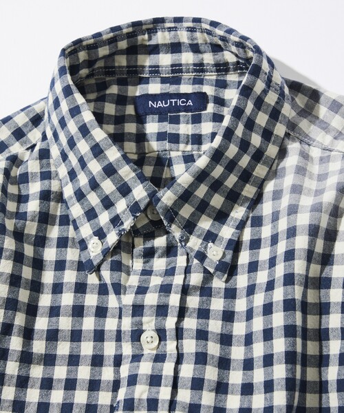 NAUTICA（ノーティカ）の「NAUTICA/ノーティカ Faded Crushed S/S Shirt/フェイデッド クラッシュド ショートスリーブシャツ（シャツ/ブラウス・メンズ・ネイビー/ブラック/レッド・MEDIUM/X-LARGE/LARGE）」の4枚目の写真
