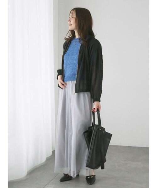 Te chichi TERRASSE(テチチテラス)の「ノーカラーシアーブルゾン(ブルゾン・レディース・ベージュ/ブラック/カーキ・F)」の9枚目の写真