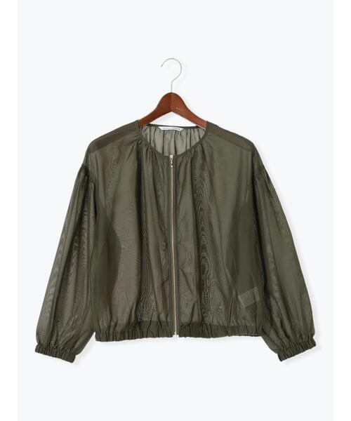 Te chichi TERRASSE(テチチテラス)の「ノーカラーシアーブルゾン(ブルゾン・レディース・ベージュ/ブラック/カーキ・F)」の11枚目の写真