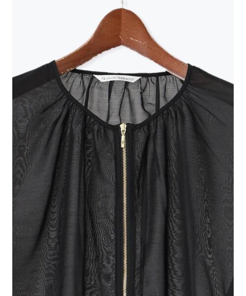 Te chichi TERRASSE(テチチテラス)の「ノーカラーシアーブルゾン(ブルゾン・レディース・ベージュ/ブラック/カーキ・F)」の14枚目の写真