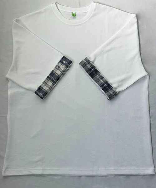 link lot（リンクロット）の「【新色追加】袖チェック/ストライプビッグTシャツ（Tシャツ/カットソー・メンズ・ホワイト/ブラック/ブラック系その他/グレー/グレー系その他/ホワイト系その他・M/L）」の20枚目の写真