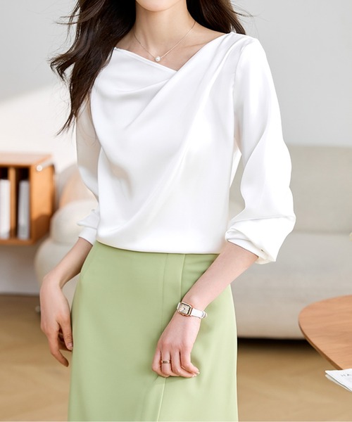 AMAJI(アマジ)の「カシュクールシャツ(Tシャツ/カットソー・レディース・ホワイト・SMALL/MEDIUM/LARGE/X-LARGE/XX-LARGE)」の6枚目の写真
