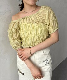 Thevon | シャーリングシアーボートネックブラウス(シャツ/ブラウス)