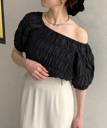 Thevon | シャーリングシアーボートネックブラウス(シャツ/ブラウス)
