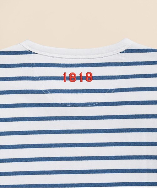 BROOKS BROTHERS(ブルックスブラザーズ)の「スウェードコットン GFロゴ マリナーストライプ ロングスリーブTシャツ(Tシャツ/カットソー・メンズ・ブルー/ネイビー/ホワイト・MEDIUM/X-LARGE/X-SMALL/LARGE/SMALL)」の6枚目の写真