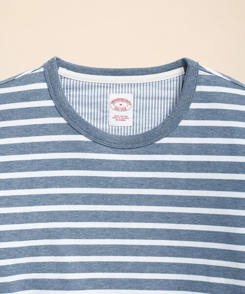 BROOKS BROTHERS(ブルックスブラザーズ)の「スウェードコットン GFロゴ マリナーストライプ ロングスリーブTシャツ(Tシャツ/カットソー・メンズ・ブルー/ネイビー/ホワイト・MEDIUM/X-LARGE/X-SMALL/LARGE/SMALL)」の7枚目の写真
