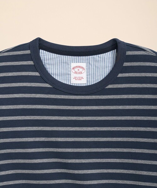 BROOKS BROTHERS(ブルックスブラザーズ)の「スウェードコットン GFロゴ マリナーストライプ ロングスリーブTシャツ(Tシャツ/カットソー・メンズ・ブルー/ネイビー/ホワイト・MEDIUM/X-LARGE/X-SMALL/LARGE/SMALL)」の10枚目の写真