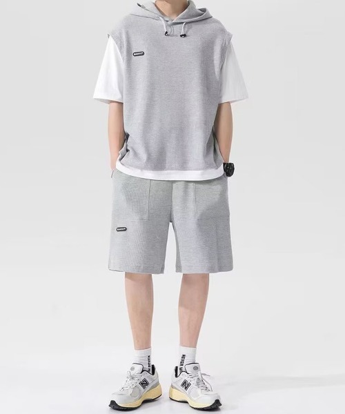 NEW GENTLEMAN(ニュージェントルマン)の「【2点SET】ルーク セットアップ パーカーT&ショーツ(Tシャツ/カットソー・メンズ・グレー/ブラック・M/L/XL)」の9枚目の写真