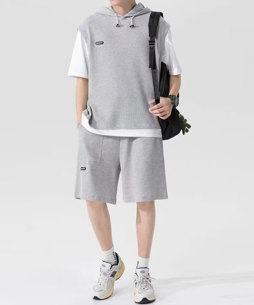NEW GENTLEMAN(ニュージェントルマン)の「【2点SET】ルーク セットアップ パーカーT&ショーツ(Tシャツ/カットソー・メンズ・グレー/ブラック・M/L/XL)」の10枚目の写真