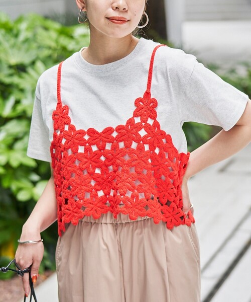 coen(コーエン)の「【セットアイテム】 クロシェキャミセットT(Tシャツ/カットソー・レディース・ライトグレー/オフホワイト/ダークグレー・M/L)」の18枚目の写真