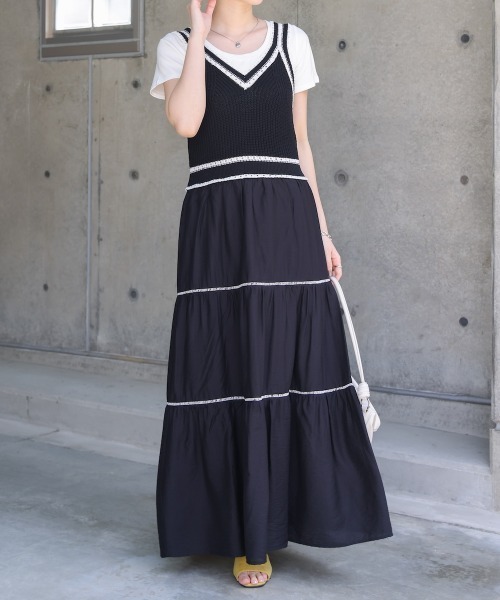 Bab（バブ）の「【S・Mサイズ展開】ニットドッキングティアード