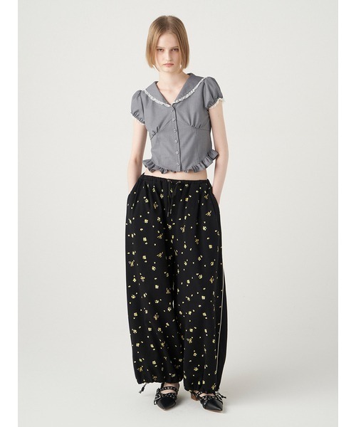 FURFUR（ファーファー）の「フラワープリントスウェットワイドパンツ（スウェットパンツ・レディース・ホワイト/ライトグレー/ブラック・FREE）」の11枚目の写真