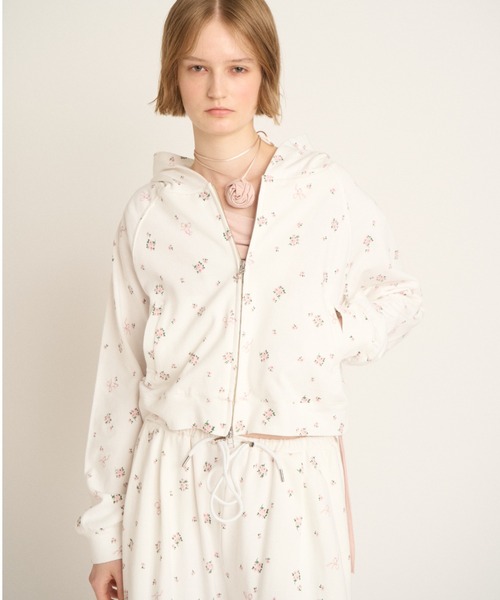 FURFUR（ファーファー）の「フラワープリントスウェットワイドパンツ（スウェットパンツ・レディース・ホワイト/ライトグレー/ブラック・FREE）」の18枚目の写真