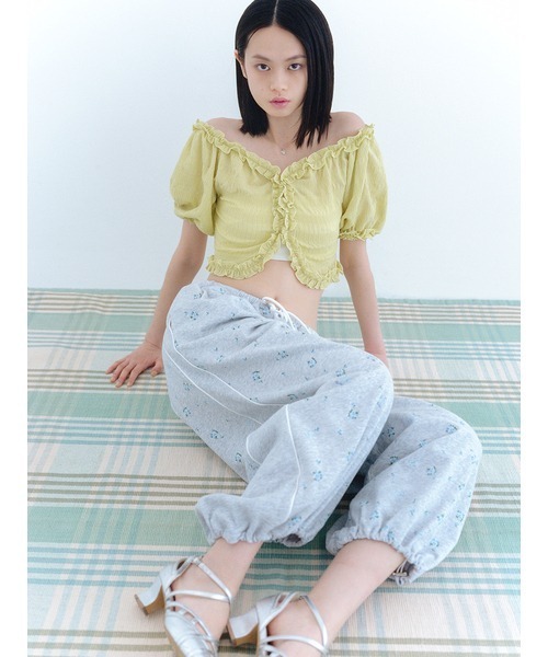 FURFUR（ファーファー）の「フラワープリントスウェットワイドパンツ（スウェットパンツ・レディース・ホワイト/ライトグレー/ブラック・FREE）」の20枚目の写真