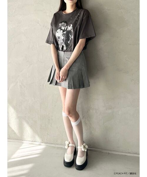 CALNAMUR(カルナムール)の「【しゅごキャラ!コラボ】あむイクトTシャツ(Tシャツ/カットソー・レディース・チャコールグレー/ホワイト・FREE)」の7枚目の写真
